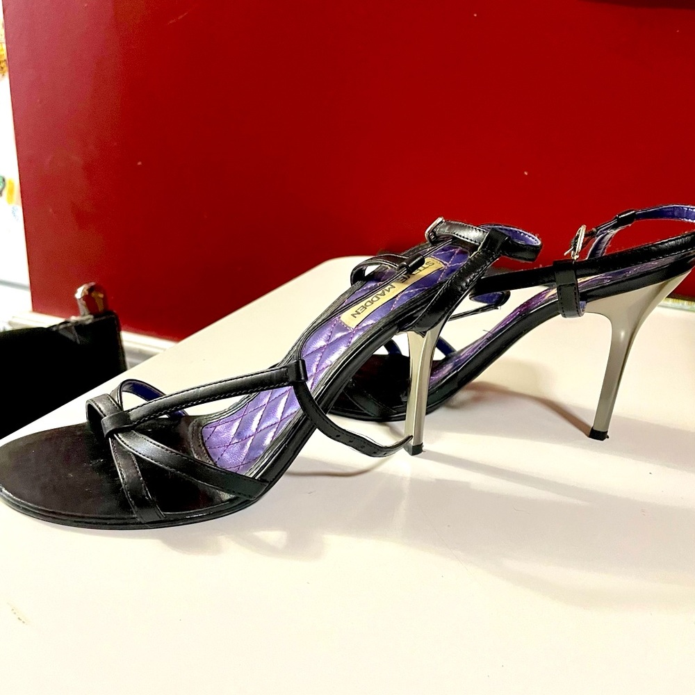 Steve Madden pumps, black strappy, size 9